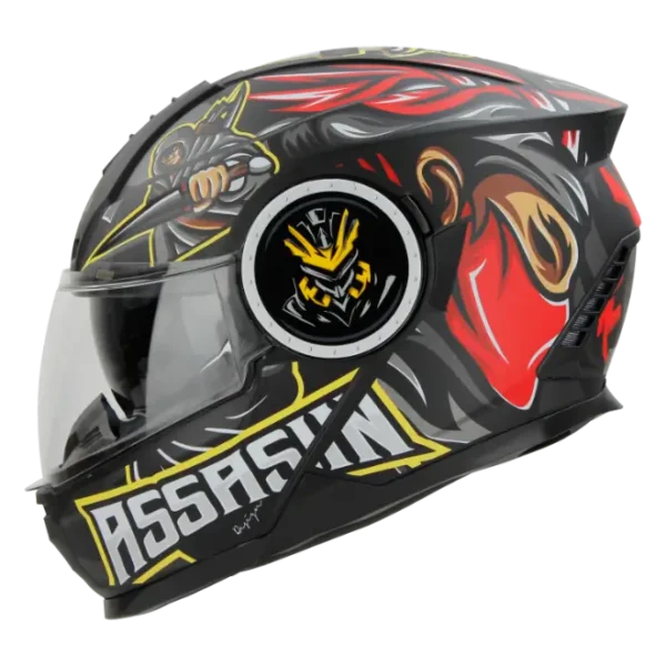 STEELBIRD SBH-40 ASSASIN GLOSS BLACK RED HELMET