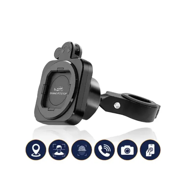 GrandPitstop Quick lock Gen-2 with ULTRA MAG-LOCK Technology Handlebar Motorcycle Mobile Holder
