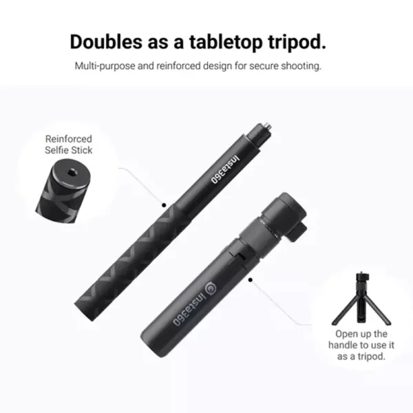 Action Pro Insta 360 Invisible Monopod Selfie Stick with Tripod for ONE X & X3 Camera - Image 5