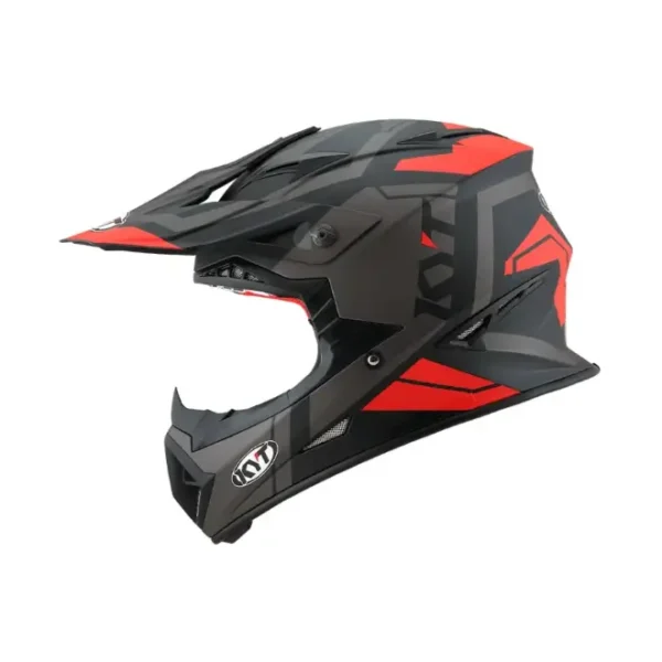 KYT Jumpshot #3 Black Fluorescent Red Matt Helmet