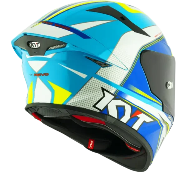 KYT TT-REVO Grand Prix White Light Blue Helmet - Image 7