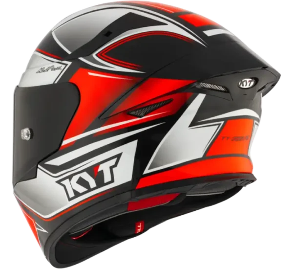 KYT TT Revo Tourist Red Fluro Gloss Helmet - Image 4