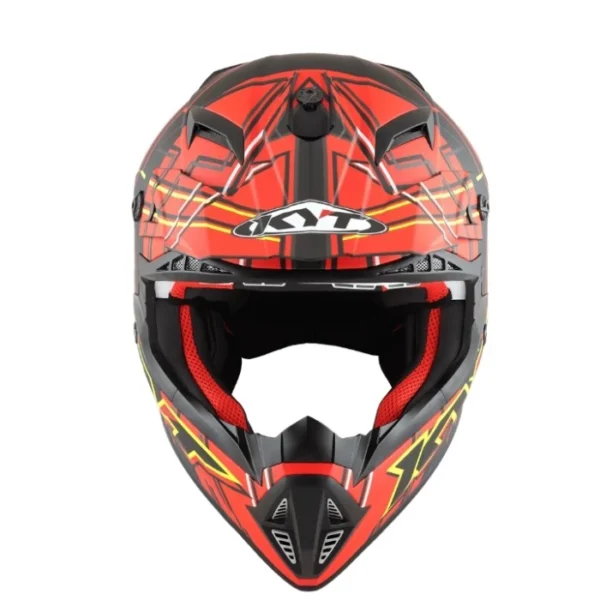 KYT JUMPSHOT #2 MATT BLACK/RED OFFROAD HELMET - Image 2