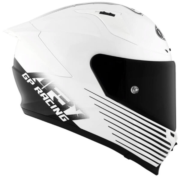 KYT Striker AF37 Rep Livery White Black Helmet - Image 3