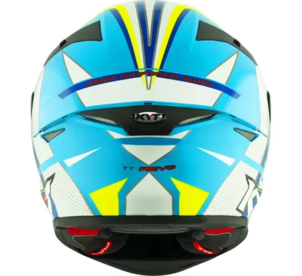 KYT TT-REVO Grand Prix White Light Blue Helmet - Image 8