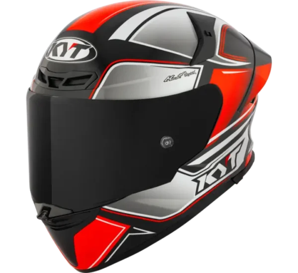 KYT TT Revo Tourist Red Fluro Gloss Helmet - Image 2