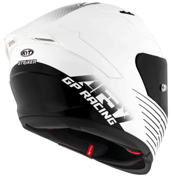 KYT Striker AF37 Rep Livery White Black Helmet - Image 4