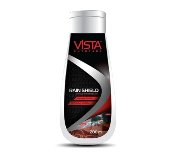 Vista Auto Care Rain Shield 200ml | Rain/Water Repellent Coating for Car Windshields, Window Glasses and Side Rear View Mirrors | Hydrophobic Coating