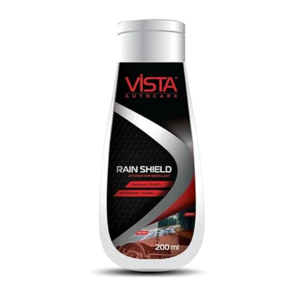 Vista Auto Care Rain Shield 200ml | Rain/Water Repellent Coating for Car Windshields, Window Glasses and Side Rear View Mirrors | Hydrophobic Coating