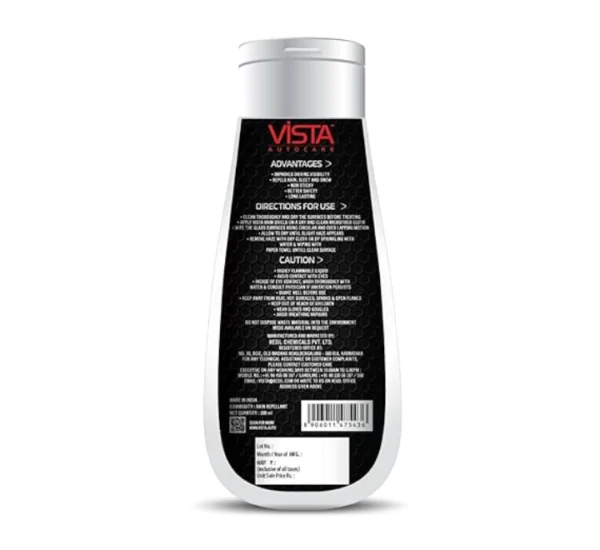 Vista Auto Care Rain Shield 200ml | Rain/Water Repellent Coating for Car Windshields, Window Glasses and Side Rear View Mirrors | Hydrophobic Coating - Image 5