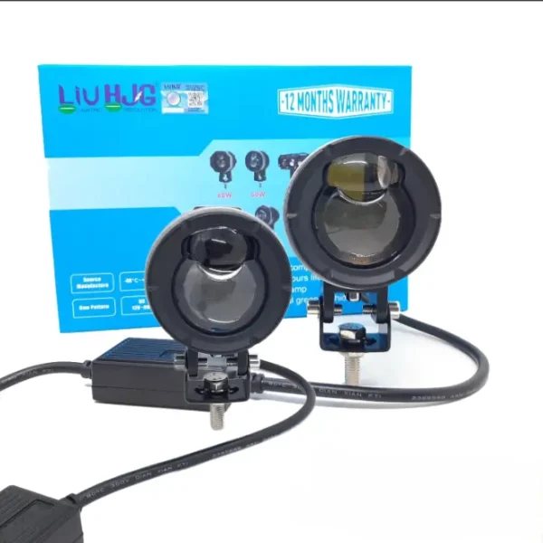 LIU HJG 60W Dual Lens Yellow/White Fog Light with Low/High Beam for Bikes & Cars