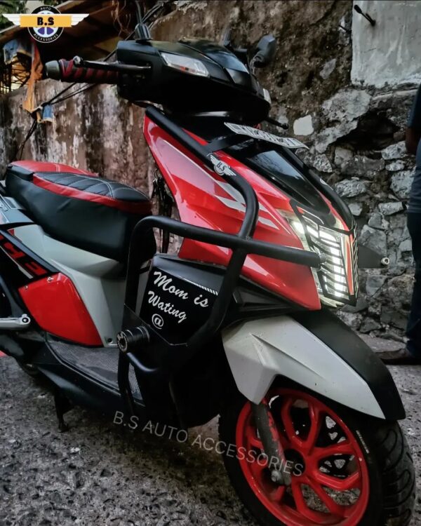 BS AUTO TVS NTORQ HEAVY CRASH GUARD IN STAINLESS STEEL (BLACK POWDER COATED) - Image 3