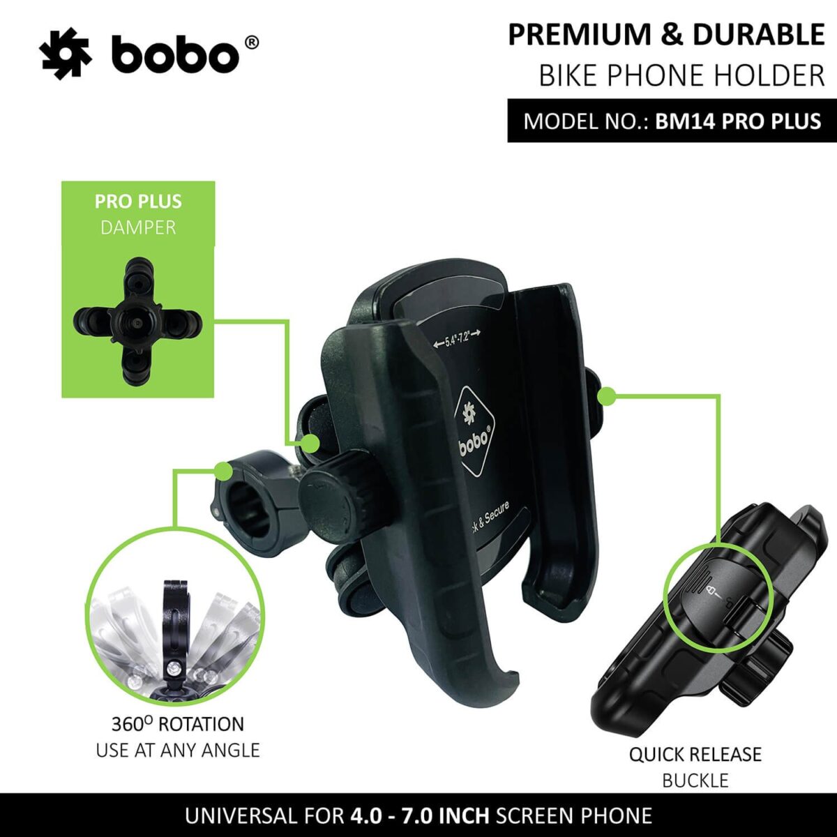 BOBO BM14 PRO PLUS Quick Release with PRO PLUS Vibration Damper - Image 2