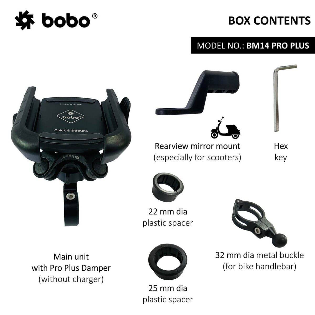 BOBO BM14 PRO PLUS Quick Release with PRO PLUS Vibration Damper - Image 4