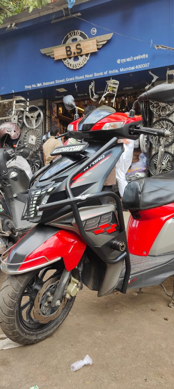 BS AUTO TVS NTORQ HEAVY CRASH GUARD IN STAINLESS STEEL (BLACK POWDER COATED)