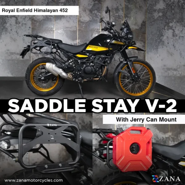 Zana Saddle Stay for Himalayan 450 with Jerry Can Mount V2 (Mild Steel)