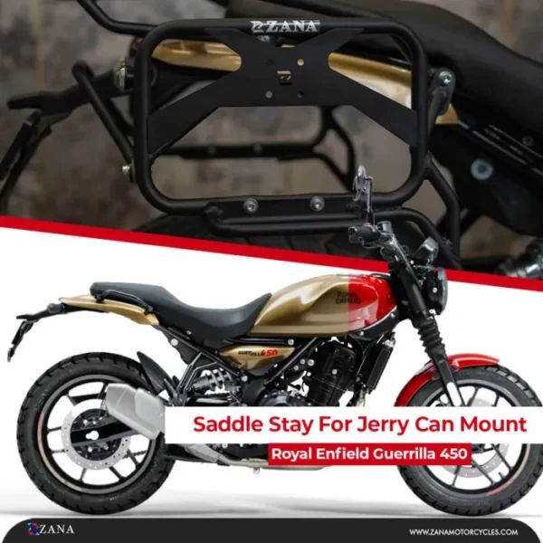 Zana Saddle Stay with Jerry Can Mount for Guerrilla 450 (Black Texture)