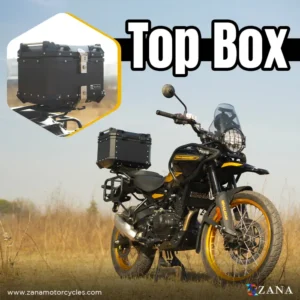 Zana Universal Top Box Aluminium (45Ltr) l-flat Black With Back Rest Cushion