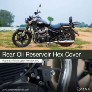 Moto Rear Oil Reservoir Hex Cover Aluminum For Super Meteor 650 ( Not Compatible With Royal Enfield  Big Leg Guard)