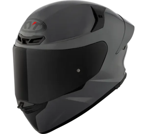 KYT TT-REVO Plain Gloss Grey Helmet - Image 2