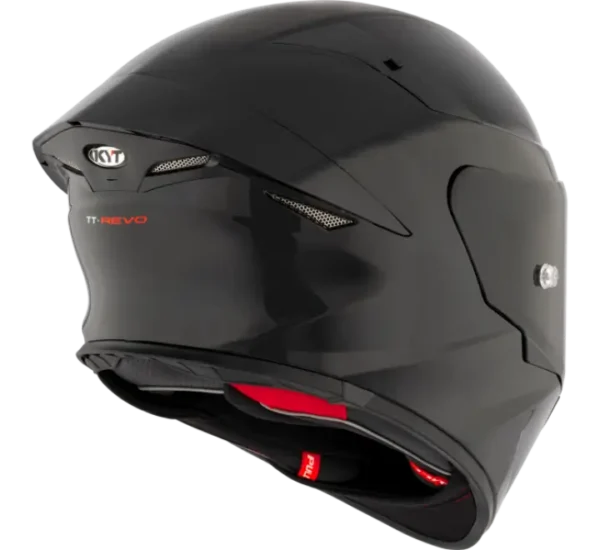 KYT TT-REVO Plain Gloss Black Helmet - Image 2