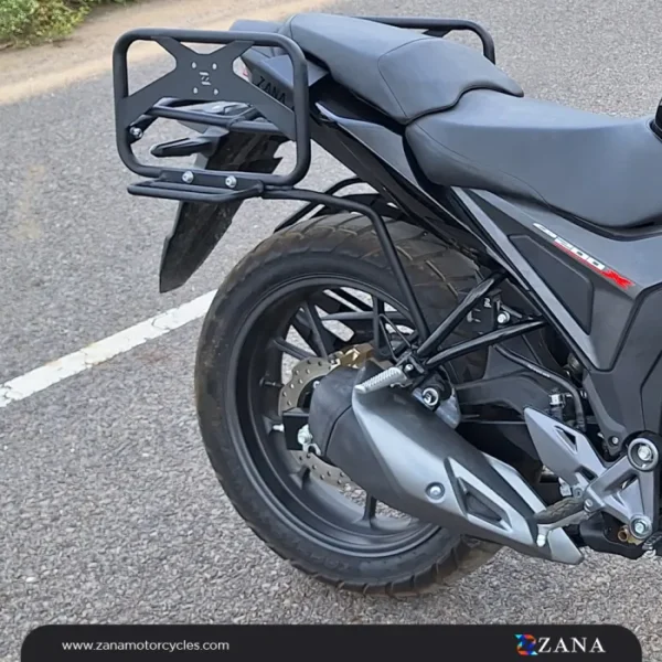 Zana Saddle Stay with Exhaust Sheild with Jerry can Mount For Honda CB200X (Black) - Image 3