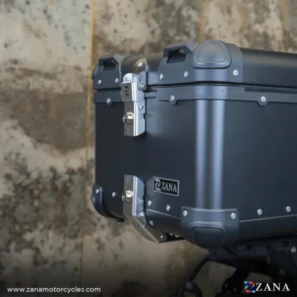 Zana Universal Top Box Aluminium (35Ltr) R-flat Black With Back Rest Cushion - Image 3