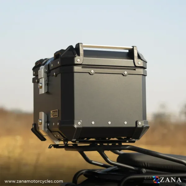 Zana Universal Top Box Aluminium (45Ltr) l-flat Black With Back Rest Cushion - Image 3