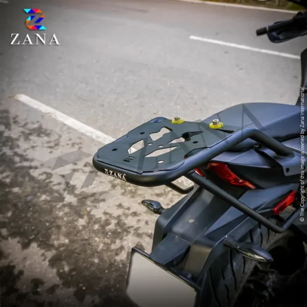 Zana Top Rack For Dominar 250/400 (With New Plate Compatible With Pillion Backrest Texture Matt Black (2019-2022) - Image 3