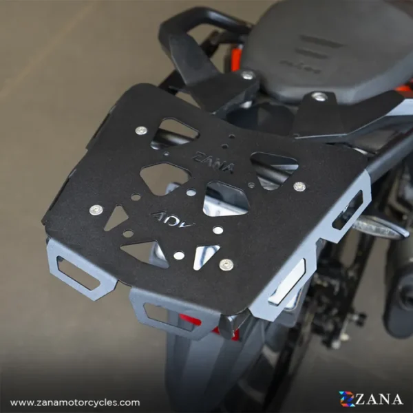 Zana NEW TOP RACK WITH MS PLATE TEXTURE MATT BLACK V -2 COMPATIBLE WITH GRAB RAIL KTM ADV 250/390 / 390 X - Image 2