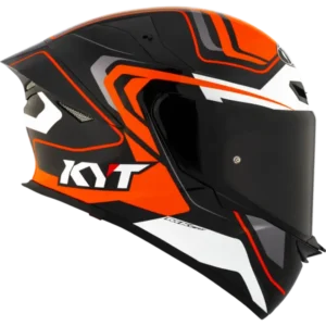 KYT TT-REVO Overtech Black Orange Gloss Helmet