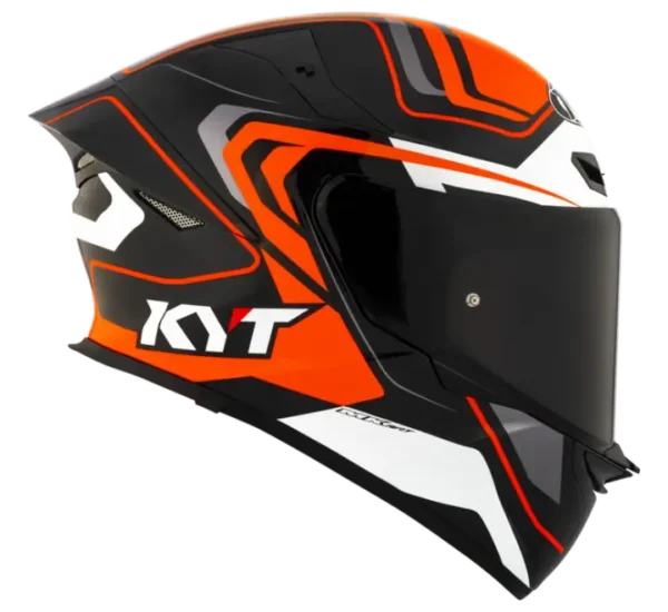 KYT TT-REVO Overtech Black Orange Gloss Helmet