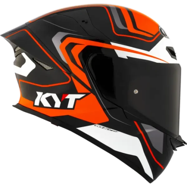 KYT TT-REVO Overtech Black Orange Gloss Helmet