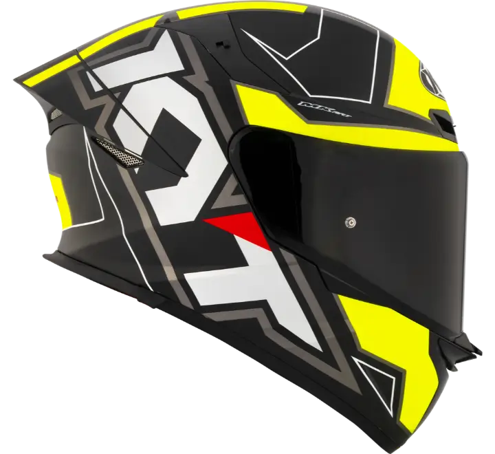 KYT TT-REVO Electron matt Black/Yellow Helmet - Image 2