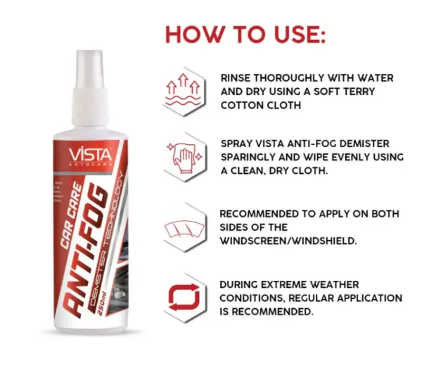 VISTA Anti Fog Demister 250 ml - Image 2