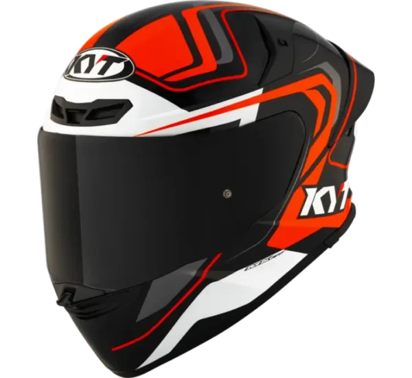 KYT TT-REVO Overtech Black Orange Gloss Helmet - Image 7