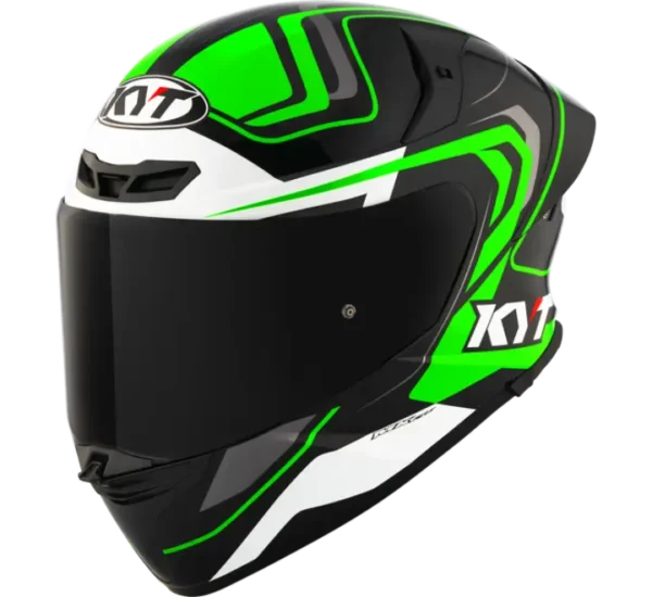 KYT TT-REVO Overtech Black Green Gloss Helmet - Image 4