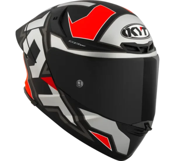 KYT TT-REVO Electron matt Grey/Red Helmet - Image 3