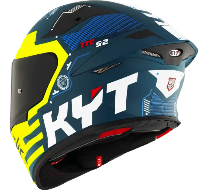 KYT TT-REVO Fuselage Matt Yellow Helmet - Image 3