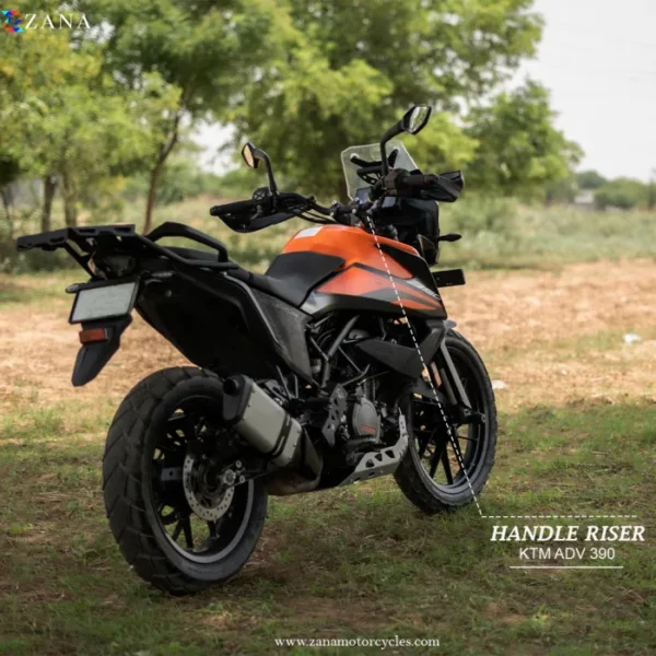 Zana HANDLE BAR RISER FOR KTM 390/250 / 390 X ADVENTURE (ALUMINIUM,PULL BACK ANGULAR ) - Image 4