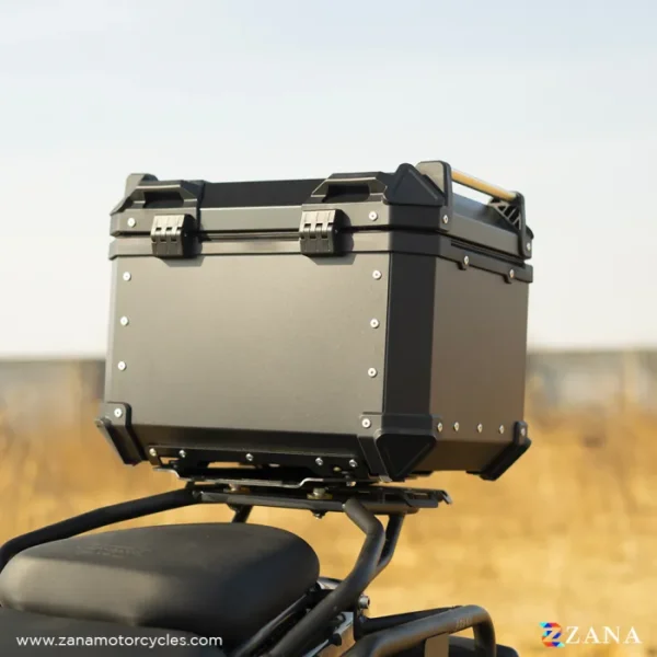 Zana Universal Top Box Aluminium (45Ltr) l-flat Black With Back Rest Cushion - Image 4
