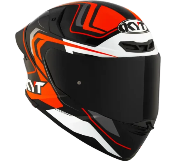 KYT TT-REVO Overtech Black Orange Gloss Helmet - Image 6