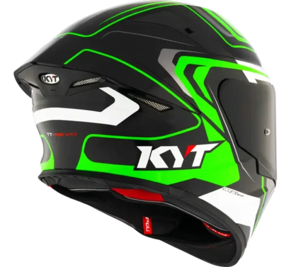 KYT TT-REVO Overtech Black Green Gloss Helmet - Image 5