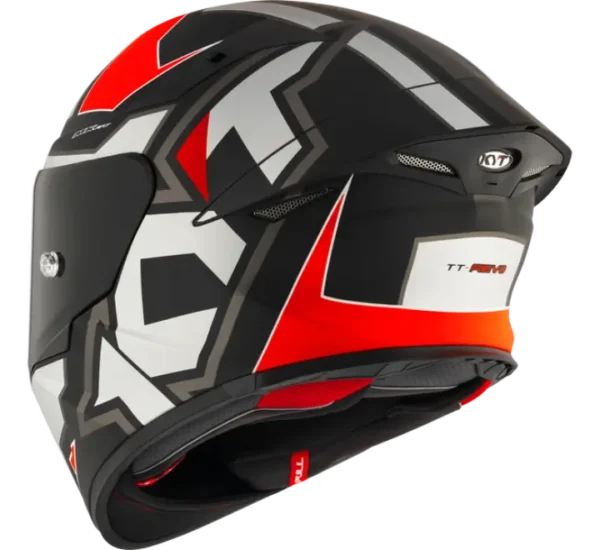 KYT TT-REVO Electron matt Grey/Red Helmet - Image 4