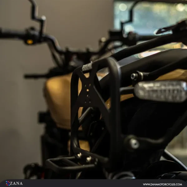 Zana Saddle Stay with Jerry Can Mount for Guerrilla 450 (Black Texture) - Image 5