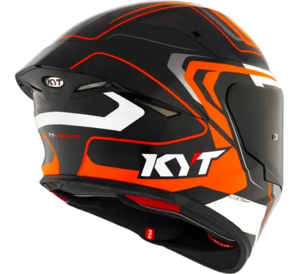 KYT TT-REVO Overtech Black Orange Gloss Helmet - Image 5