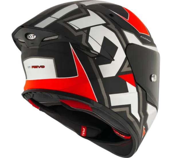 KYT TT-REVO Electron matt Grey/Red Helmet - Image 5