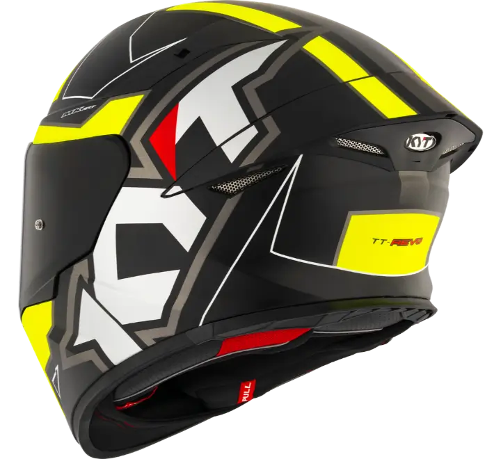 KYT TT-REVO Electron matt Black/Yellow Helmet - Image 5