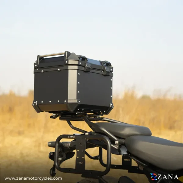 Zana Universal Top Box Aluminium (45Ltr) l-flat Black With Back Rest Cushion - Image 6