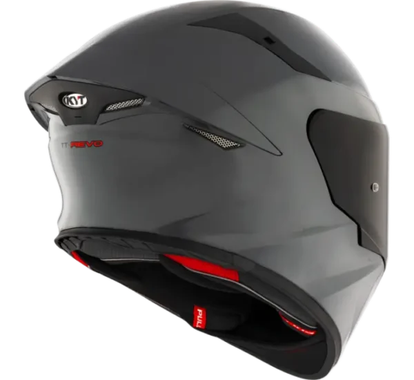 KYT TT-REVO Plain Gloss Grey Helmet - Image 6